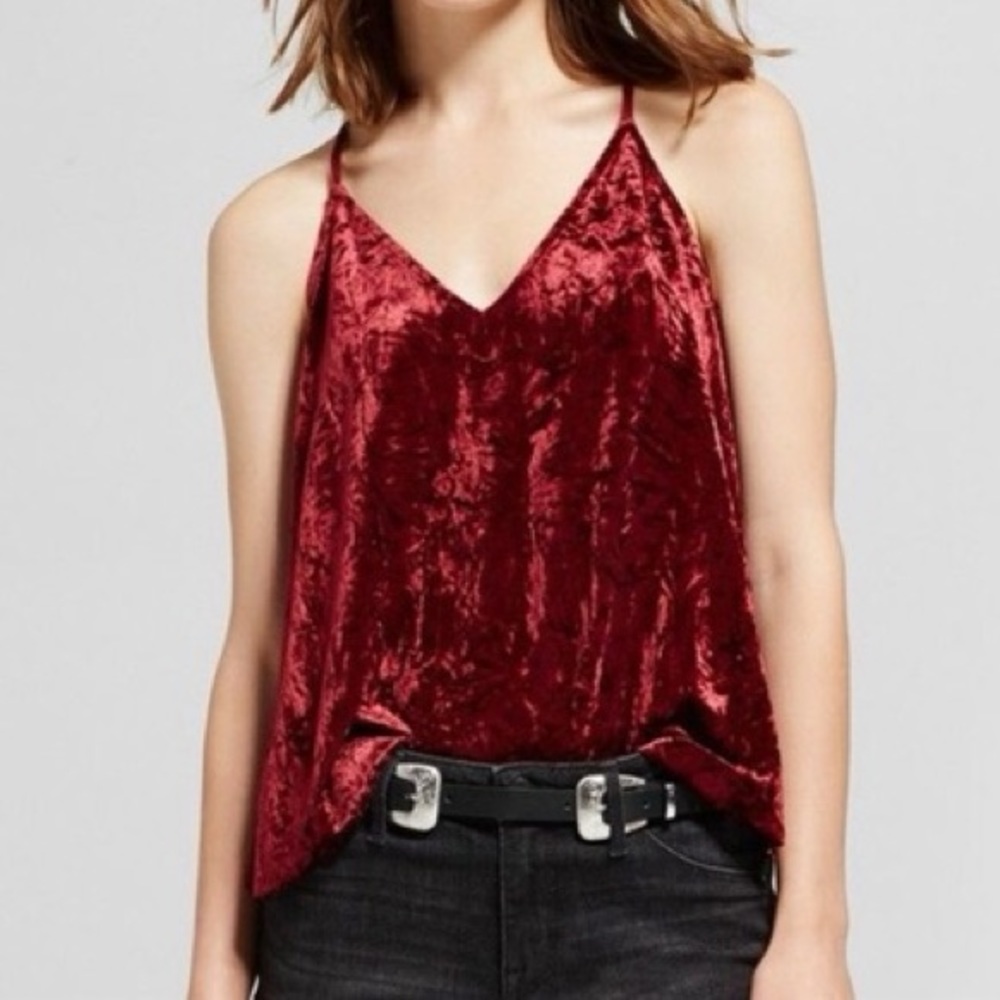 Mossimo Supply Company Deep‎ Red V-Neck Tank Top Size XXL